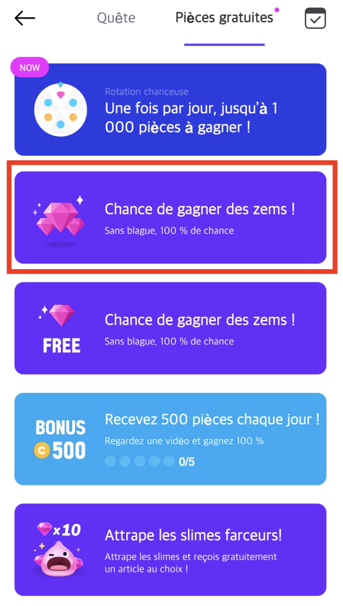 Je nai pas pu accéder aux ZEM gratuits. – ZEPETO